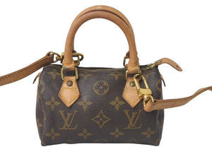 LOUIS VUITTON ルイヴィトン モノグラム ミニスピーディ 2WAY ハンドバッグ ショルダーバッグ M41534 ブラウン ゴールド金具 良品 中古 4c076558