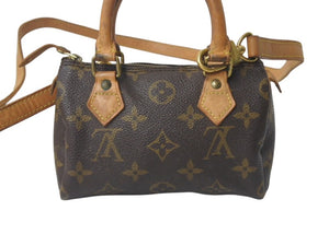 LOUIS VUITTON ルイヴィトン モノグラム ミニスピーディ 2WAY ハンドバッグ ショルダーバッグ M41534 ブラウン ゴールド金具 良品 中古 4c076558