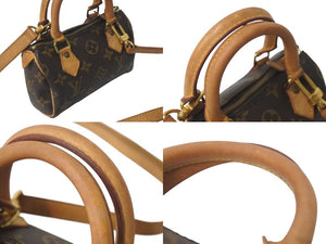 LOUIS VUITTON ルイヴィトン モノグラム ミニスピーディ 2WAY ハンドバッグ ショルダーバッグ M41534 ブラウン ゴールド金具 良品 中古 4c076558