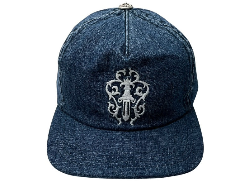 新品未使用 CHROME HEARTS クロムハーツ キャップ ヴィンダガー クロスボール ブルー コットン 中古 4c076559