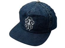 Load image into Gallery viewer, 新品未使用 CHROME HEARTS クロムハーツ キャップ ヴィンダガー クロスボール ブルー コットン 中古 4c076559