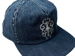 新品未使用 CHROME HEARTS クロムハーツ キャップ ヴィンダガー クロスボール ブルー コットン 中古 4c076559