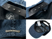 Load image into Gallery viewer, 新品未使用 CHROME HEARTS クロムハーツ キャップ ヴィンダガー クロスボール ブルー コットン 中古 4c076559