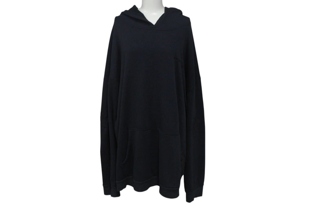 CHROME HEARTS クロムハーツ Y NOT クロスパッチ フーディー パーカー サイズM 12パッチ CHクロス ブラック 美品 中古 4c076560