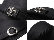Load image into Gallery viewer, CHROME HEARTS クロムハーツ フェドラ レザーハット 帽子 サイズM ガンスリンガーベルト BSフレア ブラック シルバ−925 美品 中古 4c076567
