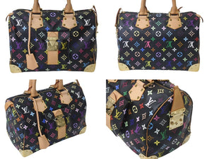 極美品 LOUIS VUITTON ルイヴィトン スピーディ30 ハンドバッグ M92642 モノグラム マルチカラー ブラック 中古 4c076568