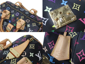 極美品 LOUIS VUITTON ルイヴィトン スピーディ30 ハンドバッグ M92642 モノグラム マルチカラー ブラック 中古 4c076568