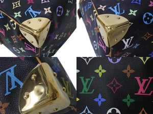 極美品 LOUIS VUITTON ルイヴィトン スピーディ30 ハンドバッグ M92642 モノグラム マルチカラー ブラック 中古 4c076568