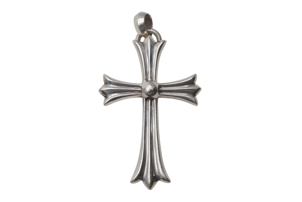 CHROME HEARTS クロムハーツ ラージCHクロス Wベイル ペンダント チャーム 重量約45.2g STERLING刻印 美品 中古 4c076571