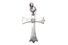 画像をギャラリービューアに読み込む, CHROME HEARTS クロムハーツ ラージCHクロス Wベイル ペンダント チャーム 重量約45.2g STERLING刻印 美品 中古 4c076571