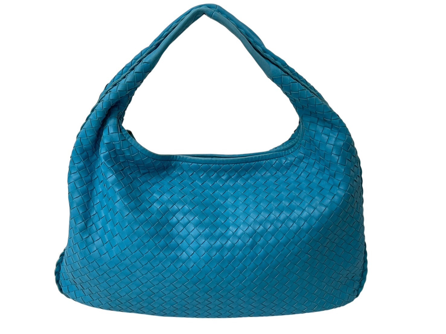 ボッテガヴェネタ　ホーボー　ワンショルダー　イントレチャート　レザー　ブルー ボッテガヴェネタホーボーワンショルダーイントレチャートレザーブルー