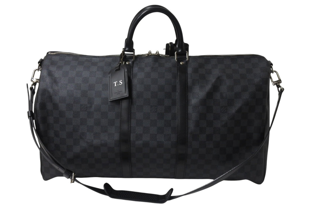 LOUIS VUITTON ルイヴィトン キーポル バンドリエール55 ボストンバッグ N41413 ダミエグラフィット ブラック 美品 中古 4c076574