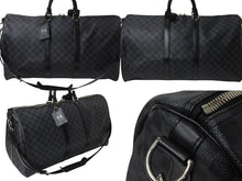 Load image into Gallery viewer, LOUIS VUITTON ルイヴィトン キーポル バンドリエール55 ボストンバッグ N41413 ダミエグラフィット ブラック 美品 中古 4c076574