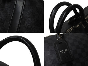 LOUIS VUITTON ルイヴィトン キーポル バンドリエール55 ボストンバッグ N41413 ダミエグラフィット ブラック 美品 中古 4c076574