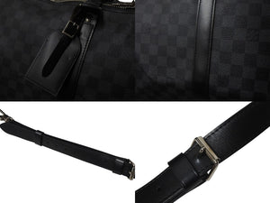 LOUIS VUITTON ルイヴィトン キーポル バンドリエール55 ボストンバッグ N41413 ダミエグラフィット ブラック 美品 中古 4c076574