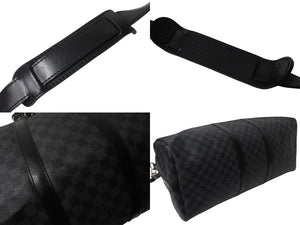 LOUIS VUITTON ルイヴィトン キーポル バンドリエール55 ボストンバッグ N41413 ダミエグラフィット ブラック 美品 中古 4c076574