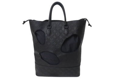 新品同様 LOUIS VUITTON ルイヴィトン コムデギャルソン 川久保玲 トートバッグ M58661 ウィズホールズMM モノグラムアンプラント ブラック 中古4c076579