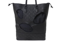 Load image into Gallery viewer, 新品同様 LOUIS VUITTON ルイヴィトン コムデギャルソン 川久保玲 トートバッグ M58661 ウィズホールズMM モノグラムアンプラント ブラック 中古4c076579