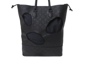新品同様 LOUIS VUITTON ルイヴィトン コムデギャルソン 川久保玲 トートバッグ M58661 ウィズホールズMM モノグラムアンプラント ブラック 中古4c076579