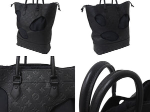 新品同様 LOUIS VUITTON ルイヴィトン コムデギャルソン 川久保玲 トートバッグ M58661 ウィズホールズMM モノグラムアンプラント ブラック 中古4c076579