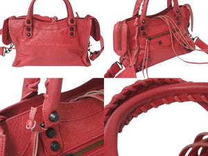 BALENCIAGA バレンシアガ ハンドバッグ Mini City ミニシティ ピンク レザー 300295 美品 中古 4c076582