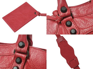 BALENCIAGA バレンシアガ ハンドバッグ Mini City ミニシティ ピンク レザー 300295 美品 中古 4c076582