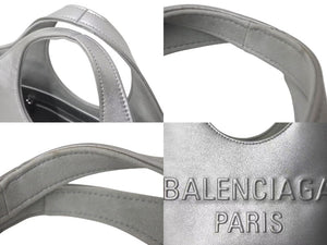 極美品 BALENCIAGA バレンシアガ ハンドバッグ MARY KATE XS メアリーケイト XS シルバー レザー 747036 中古 4c076583