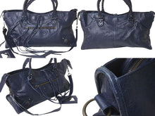 Load image into Gallery viewer, BALENCIAGA バレンシアガ ハンドバッグ ２WAY THE PART TIME ザパートタイム ネイビー レザー 168028 美品 中古 4c076584