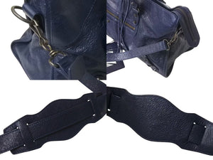 BALENCIAGA バレンシアガ ハンドバッグ ２WAY THE PART TIME ザパートタイム ネイビー レザー 168028 美品 中古 4c076584