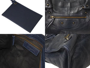BALENCIAGA バレンシアガ ハンドバッグ ２WAY THE PART TIME ザパートタイム ネイビー レザー 168028 美品 中古 4c076584