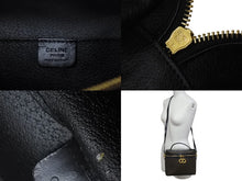 Load image into Gallery viewer, CELINE セリーヌ 2WAYバッグ バニティバッグ ショルダーバッグ マカダム柄 MC96 ゴールド金具 ブラウン ブラック 美品 中古 4c076585