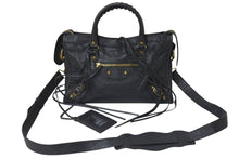 Load image into Gallery viewer, BALENCIAGA バレンシアガ ハンドバッグ CLASSIC GOLD CITY クラシック ゴールド シティ グレー レザー 431621 美品 中古 4c076586
