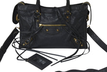 Load image into Gallery viewer, BALENCIAGA バレンシアガ ハンドバッグ CLASSIC GOLD CITY クラシック ゴールド シティ グレー レザー 431621 美品 中古 4c076586