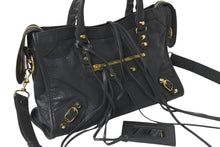 Load image into Gallery viewer, BALENCIAGA バレンシアガ ハンドバッグ CLASSIC GOLD CITY クラシック ゴールド シティ グレー レザー 431621 美品 中古 4c076586