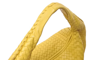 BOTTEGA VENETA ボッテガヴェネタ ホーボー イントレチャート ワンショルダーバッグ イエロー レザー 美品 中古 4c076587