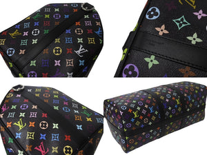 新品未使用 LOUIS VUITTON ルイヴィトン LV × TM キーポル・バンドリエール 50 マルチカラー ブラック 村上隆 M13745 シルバー金具 中古 4c076589