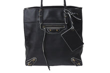 Load image into Gallery viewer, BALENCIAGA バレンシアガ ハンドバッグ THE PAPER ザペーパー ブラック ホワイト レザー 255412 美品 中古 4c076599