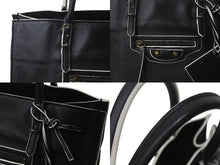 Load image into Gallery viewer, BALENCIAGA バレンシアガ ハンドバッグ THE PAPER ザペーパー ブラック ホワイト レザー 255412 美品 中古 4c076599