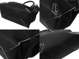 BALENCIAGA バレンシアガ ハンドバッグ THE PAPER ザペーパー ブラック ホワイト レザー 255412 美品 中古 4c076599