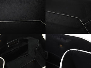 BALENCIAGA バレンシアガ ハンドバッグ THE PAPER ザペーパー ブラック ホワイト レザー 255412 美品 中古 4c076599