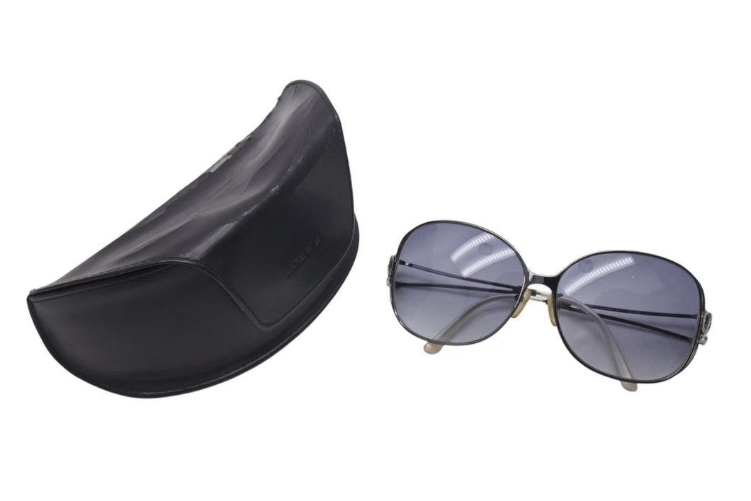 LOEWE ロエベ アナグラム モチーフ サングラス SLW 283GZ ブラック シルバー サイズ60◻︎13 130 美品 中古 4c076603