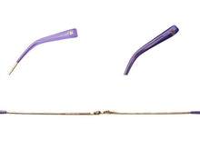 画像をギャラリービューアに読み込む, LOUIS VUITTON ルイヴィトン フラワー デスマヨ キャットアイ サングラス M96027 パープルグラデーション ゴールド金具 美品 中古 4c076609