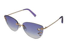 画像をギャラリービューアに読み込む, LOUIS VUITTON ルイヴィトン フラワー デスマヨ キャットアイ サングラス M96027 パープルグラデーション ゴールド金具 美品 中古 4c076609