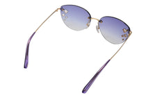 画像をギャラリービューアに読み込む, LOUIS VUITTON ルイヴィトン フラワー デスマヨ キャットアイ サングラス M96027 パープルグラデーション ゴールド金具 美品 中古 4c076609