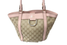Load image into Gallery viewer, GUCCI グッチ ハンドバッグ GGキャンバス 211983 ベージュ ピンク シルバー金具 美品 中古 4c076621