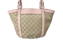 Load image into Gallery viewer, GUCCI グッチ ハンドバッグ GGキャンバス 211983 ベージュ ピンク シルバー金具 美品 中古 4c076621