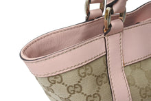 Load image into Gallery viewer, GUCCI グッチ ハンドバッグ GGキャンバス 211983 ベージュ ピンク シルバー金具 美品 中古 4c076621