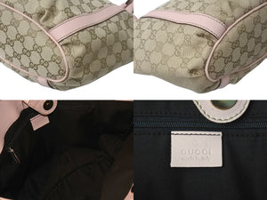 GUCCI グッチ ハンドバッグ GGキャンバス 211983 ベージュ ピンク シルバー金具 美品 中古 4c076621