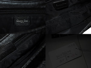 Christian Dior クリスチャンディオール ストリートシック ワンショルダーバッグ トロッター柄 キャンバス レザー ブラック 美品 中古 4c076634