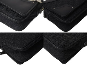 Christian Dior クリスチャンディオール ストリートシック ワンショルダーバッグ トロッター柄 キャンバス レザー ブラック 美品 中古 4c076634